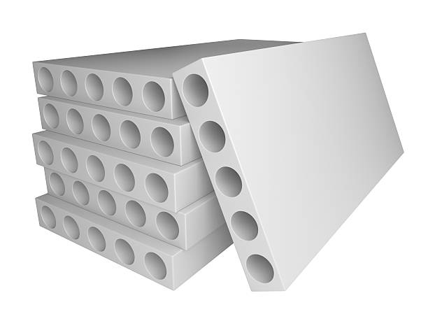 istock Concrete construction of floors. Hollow core deck slabs. 495099478