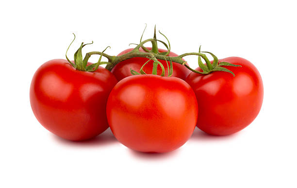 istock Red ripe tomatoes with green branch 495099718