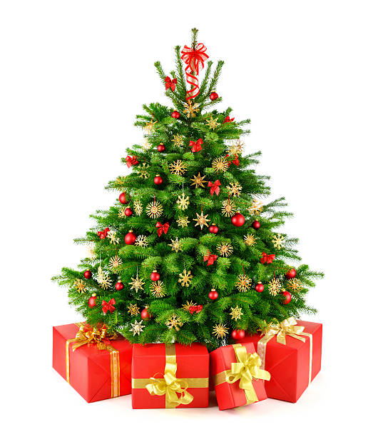 istock Rustic natural Christmas tree with gifts 495115526