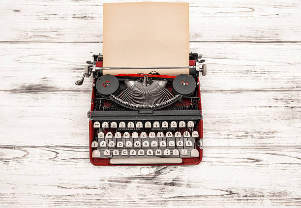istock Antique typewriter with grungy textured paper page 495116476