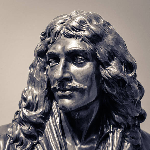 Moliere  Jean-Baptiste Poquelin statue head stock photo