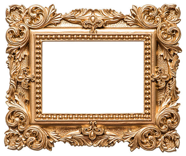 istock Baroque style golden picture frame. Vintage art object 495118286