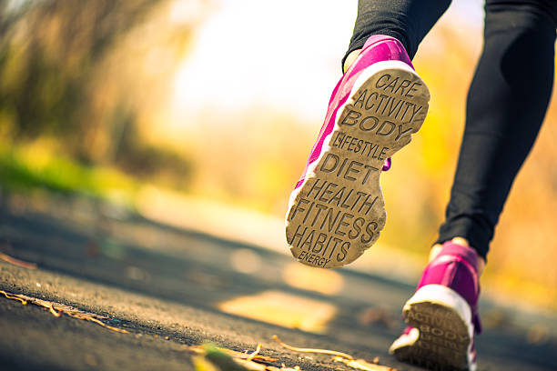 istock heath related word cloud on a runner’s shoe soles 495118684