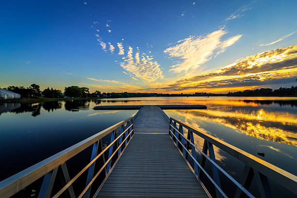 istock Sunrise morning at the river wide angle view 495119716