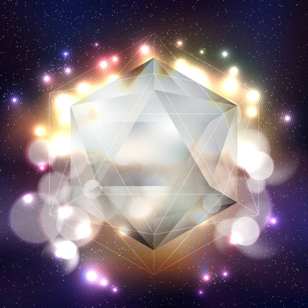 istock Abstract multicolored background with bokeh lights and stars. Scientific or 495119736