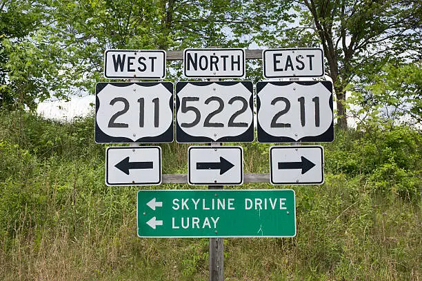 Photo of Road signs in Virginia.