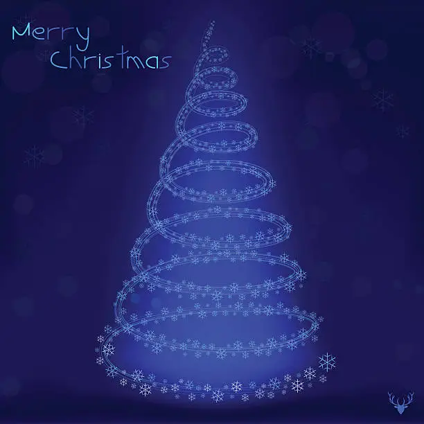 Vector illustration of Christmas Tree Background - Illustration.
