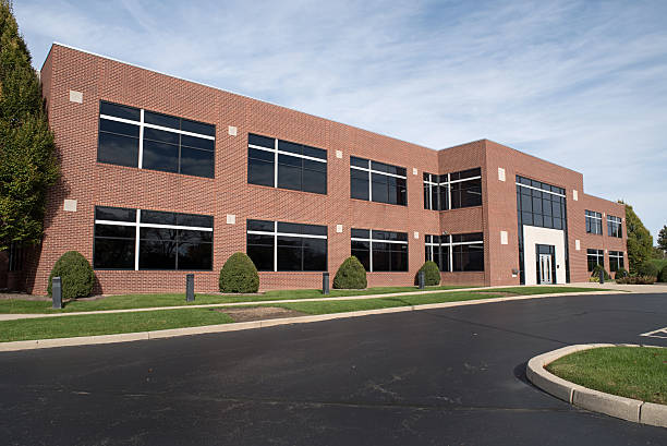 Contemporary Red Brick Building stock photo