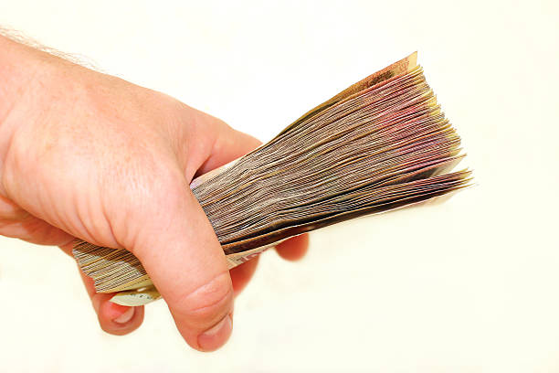 istock Ukrainian money in the hand isolated 495123534