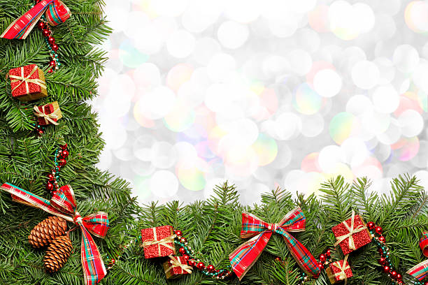 istock Christmas Garland Frames Blurred Christmas Lights 495140836