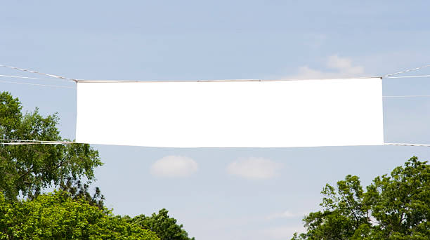 Advertising Banner with Trees and Blue Sky