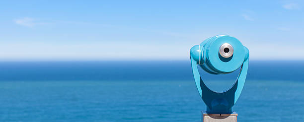 panorama of binoculars and ocean