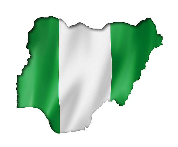 Nigerian flag map stock photo