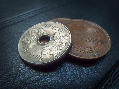 Japanese money, silver coin, yen