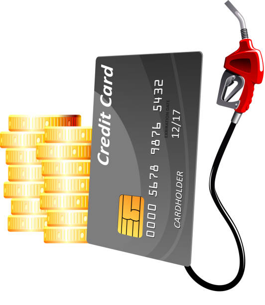 istock Credit card with gas pump nozzle and coins 495146406