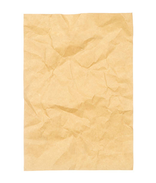 istock Vintage crumpled brown paper isolated on white 495147774