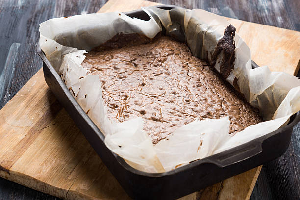 istock Chocolate brownie hot from oven 495148340