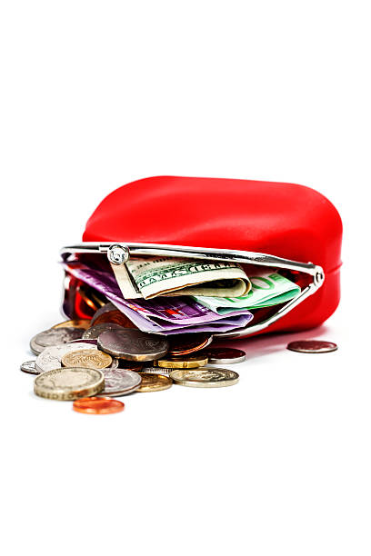 red purse - economise stock-fotos und bilder