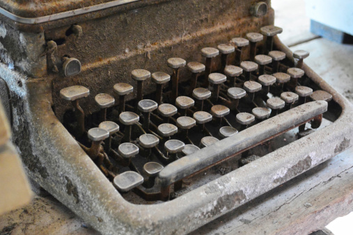 Detail of the keyboard of old typewriter.