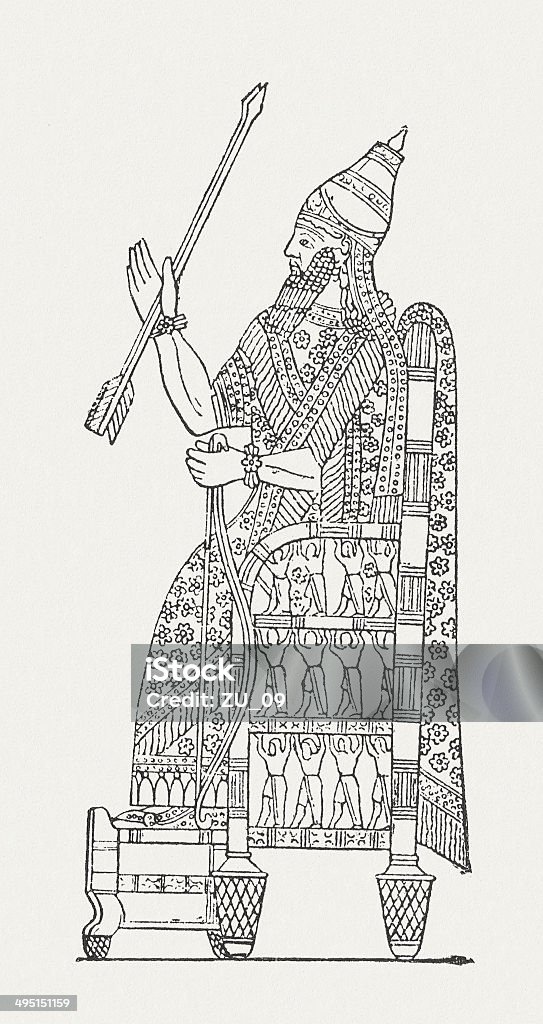 Sennacherib - Lizenzfrei Altertümlich Stock-Illustration