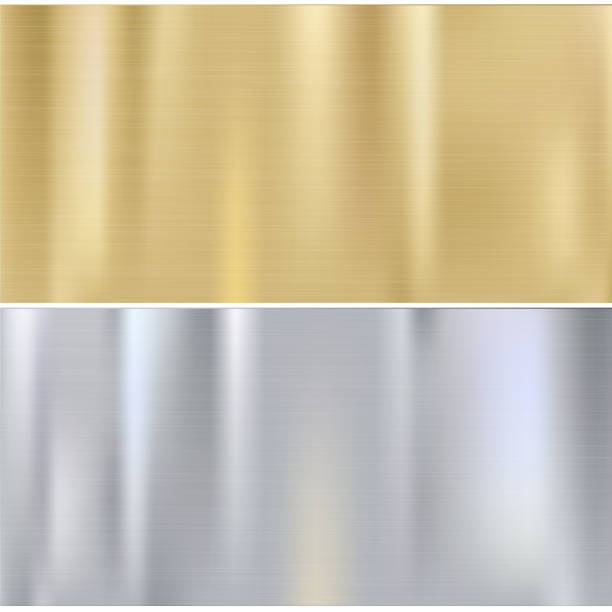 Shiny brushed metal Shiny brushed metal plates. Stainless steel background, vector illustration for you bronze plaque texture stock illustrations