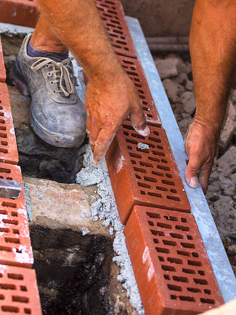 istock Detail of Construction works on  brick chimney 495172786