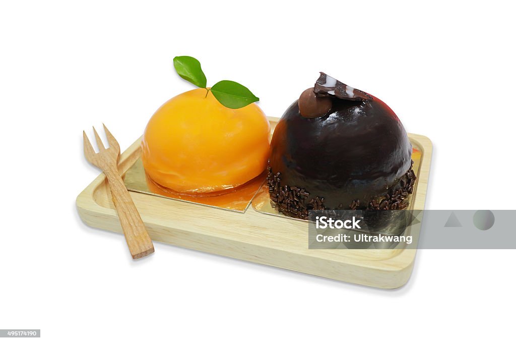 Orange & Chocolate Cake Ball Baked Stock Photo