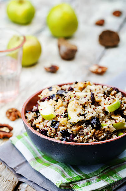 istock Eggplant quinoa apples dried cranberry salad 495174656