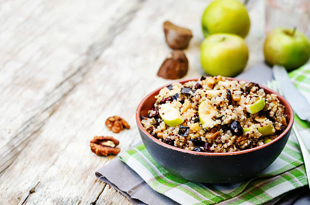istock Eggplant quinoa apples dried cranberry salad 495174724