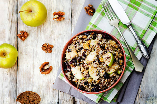 istock Eggplant quinoa apples dried cranberry salad 495174916