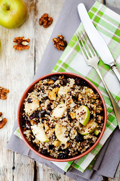 istock Eggplant quinoa apples dried cranberry salad 495175070