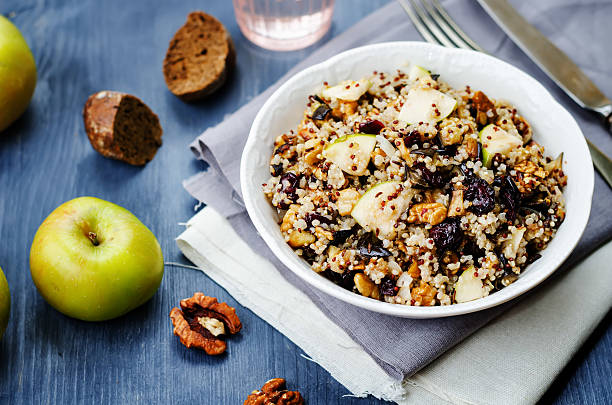istock Eggplant quinoa apples dried cranberry salad 495175138