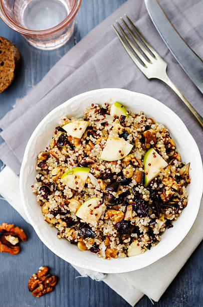 istock Eggplant quinoa apples dried cranberry salad 495175206