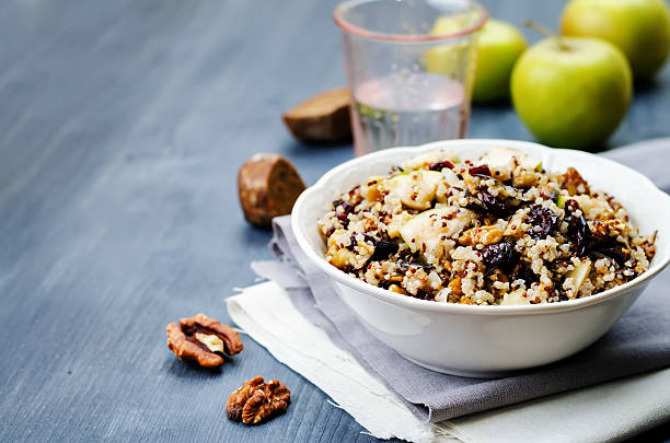 istock Eggplant quinoa apples dried cranberry salad 495175306