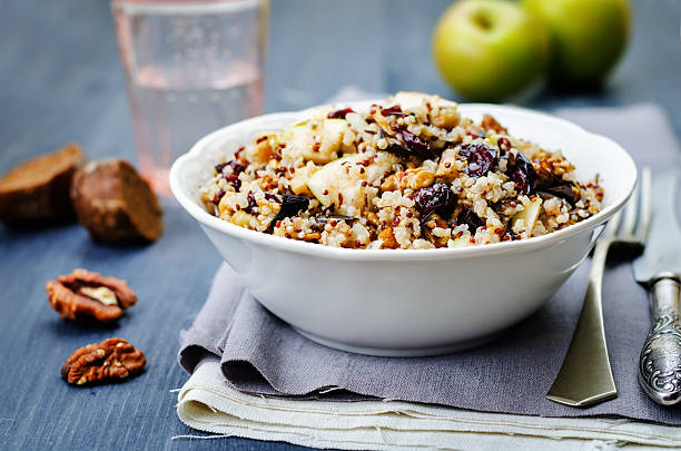 istock Eggplant quinoa apples dried cranberry salad 495175442
