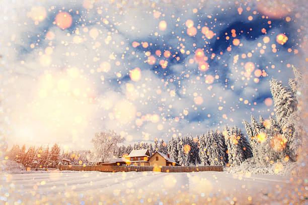 istock background with some soft highlights and snow flakes 495176276