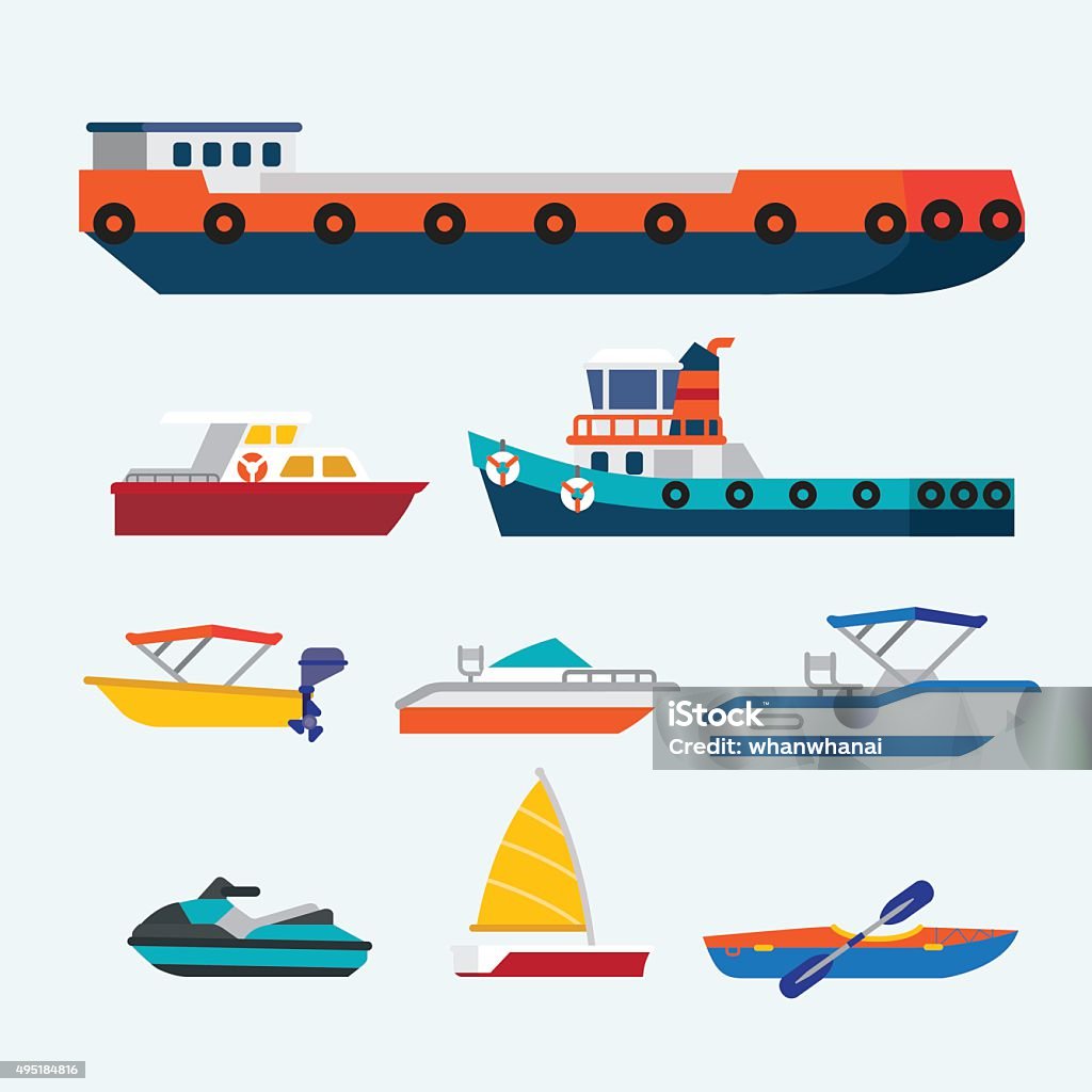 Ship and Boat illustration eps.10 Tugboat stock vector