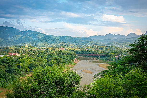 istock Luang Prabang old bridge - view from mount Phousi. 495185790