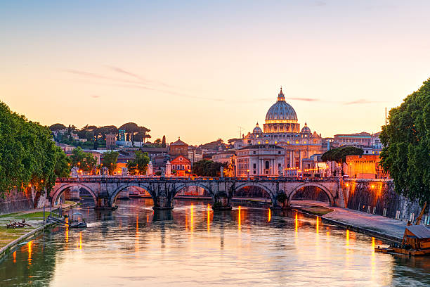 istock Night view at St. Peter's cathedral in Rome 495186361