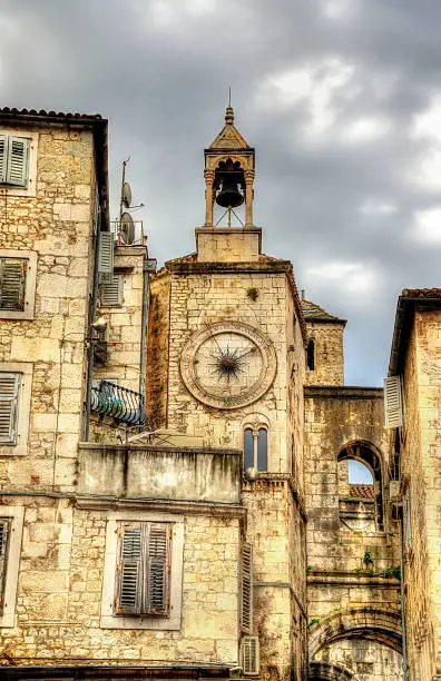 Tower-Clock at Diocletian Palace in Split - Croatia