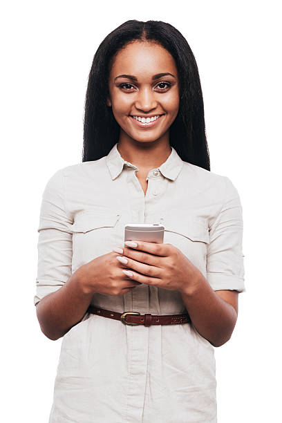 istock Beauty with smart phone. 495187976