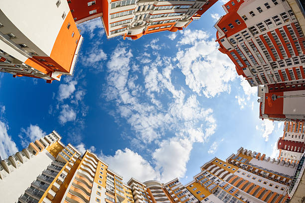 istock fisheye shot of new resitential buildings 495189043