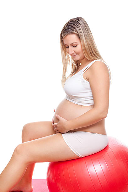 istock Workout with fitness ball during pregnancy 495190190