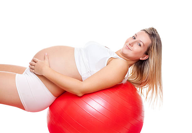 istock Workout with fitness ball during pregnancy 495190300