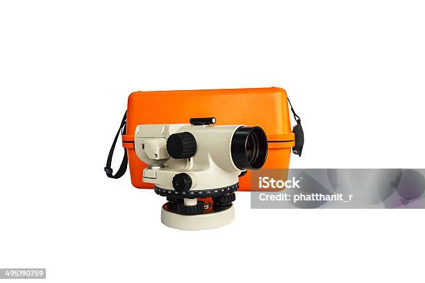 Surveyors Telescope Automatic Level Surverying Instrument And Box Stock Photo - Download Image Now