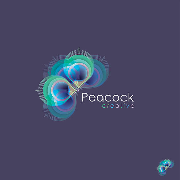 павлиньими перьями красоч�ные прозрачный элемент дизайна - pattern peacock multi colored decoration stock illustrations