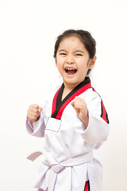 istock Little asian child in fighting action 495191155