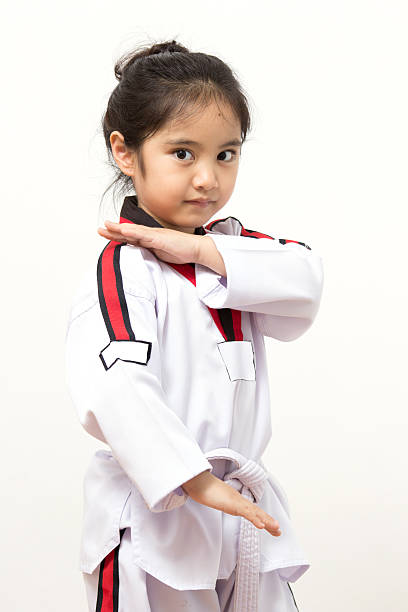 istock Little asian child in fighting action 495191167
