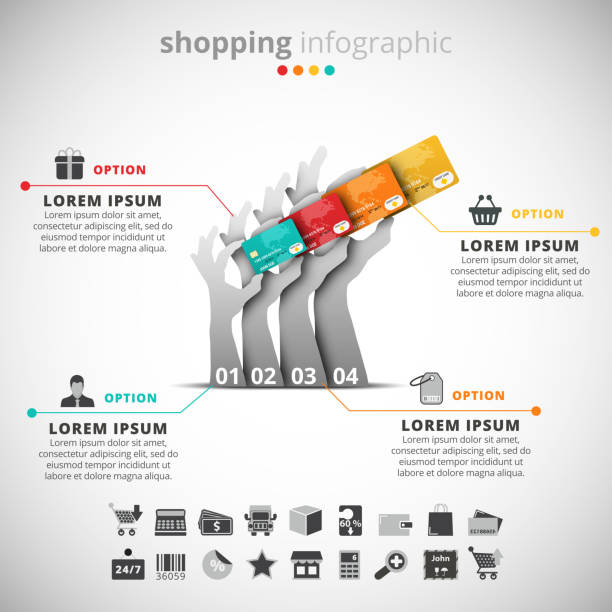 Shopping Infographic vector art illustration