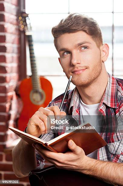 Creative Inside His Soul Stock Photo - Download Image Now - Acoustic Guitar, Adult, Adults Only